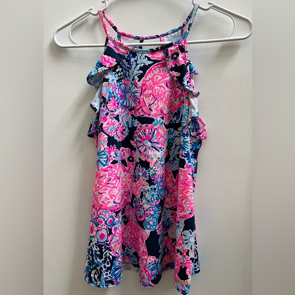 Lily Pulitzer women’s pink and blue floral tank top size XXS